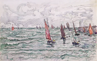 Audierne, Rückkehr der Fischerboote, 1930